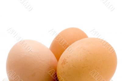 Three eggs close up