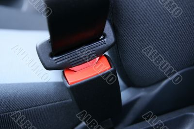 Fastened car seat belt