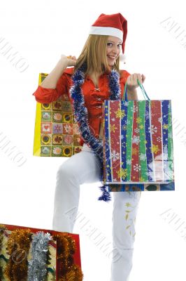 Beautiful woman with christmas decoration Beautiful woman with christmas decoration