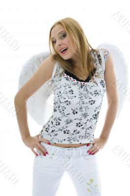 Beautiful woman with wings