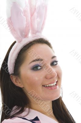 Beautiful woman with christmas decoration