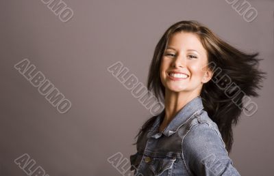 Brunette Hair Flip