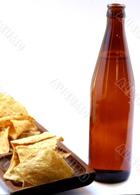 Beer Bottle and Unhealthy Eating Beer Bottle and Unhealthy Eating