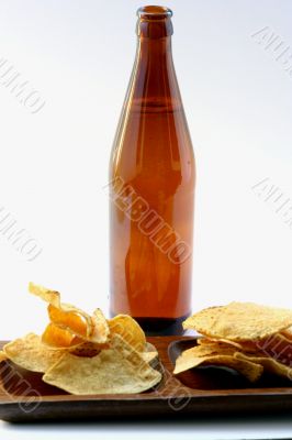 Beer Bottle and Unhealthy Eating Beer Bottle and Unhealthy Eating