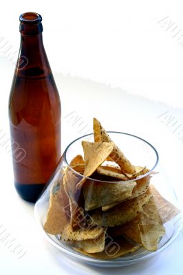 Beer Bottle and Unhealthy Eating Beer Bottle and Unhealthy Eating