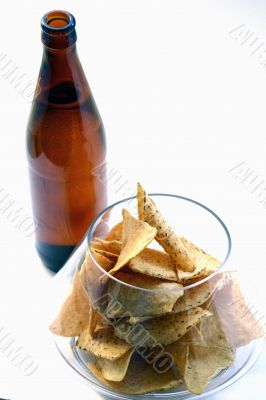 Beer Bottle and Unhealthy Eating Beer Bottle and Unhealthy Eating