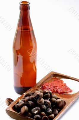 Beer Bottle and Unhealthy Eating Beer Bottle and Unhealthy Eating
