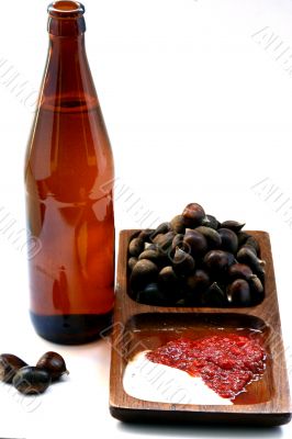 Beer Bottle and Unhealthy Eating Beer Bottle and Unhealthy Eating