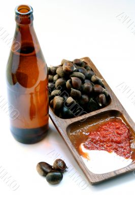 Beer Bottle and Unhealthy Eating Beer Bottle and Unhealthy Eating