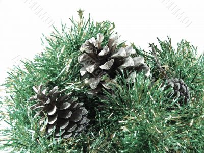Christmas and New Year`s ornament with cones
