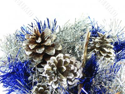 Christmas and New Year`s ornament with cones