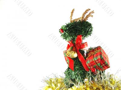 Christmas and New Year`s ornament with a deer