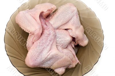 chicken wing on white