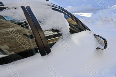Car stuck in the snowdrift Car stuck in the snowdrift