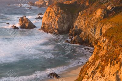 California`s Pacific Shore at Sunset