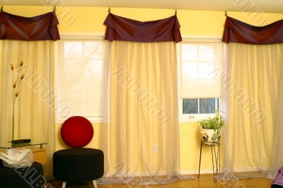 Interior of suburban house with draperies 6