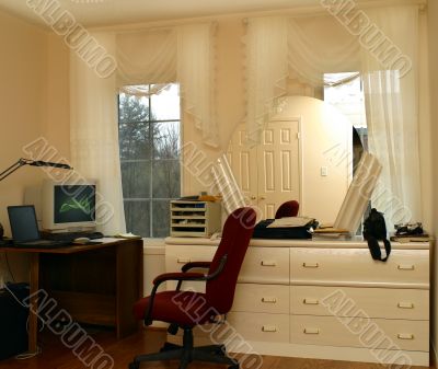 Interior of suburban house with draperies 2