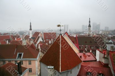 Cloudy view on old city of Tallinn. Estonia