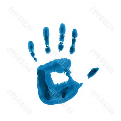 Child blue handprint