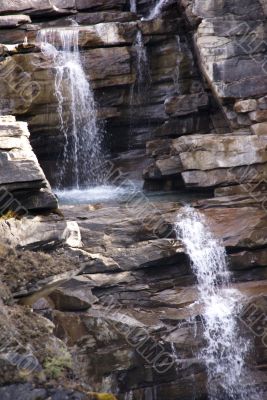 Limestone step waterfalls