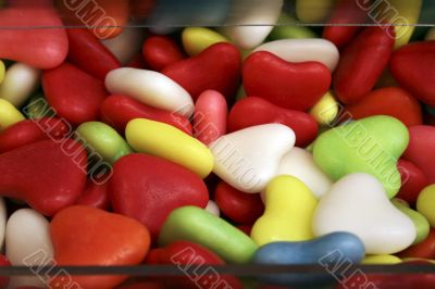 multi-color heart-shaped candy