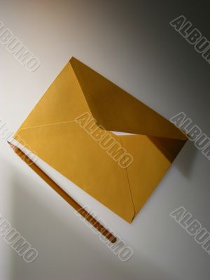 envelope and pencil