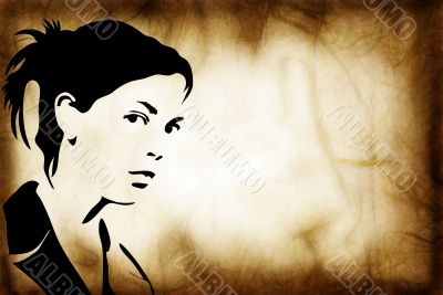 hand drawn silhouette of a woman hand drawn silhouette of a woman