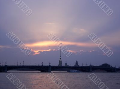 The cathedral and chapel in fortress Petropavlovskaya, Saint-Petersburg, Russia