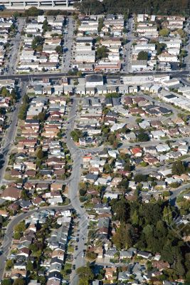 Aerial view of residential urban sprawl