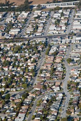 Aerial view of residential urban sprawl