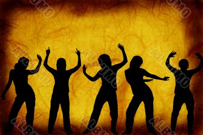 Dancers on a grunge background Dancers on a grunge background