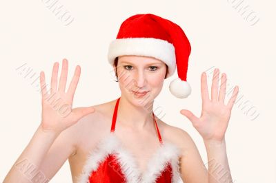 Studio portrait of a Christmas faerie counting 10 Studio portrait of a Christmas faerie counting 10