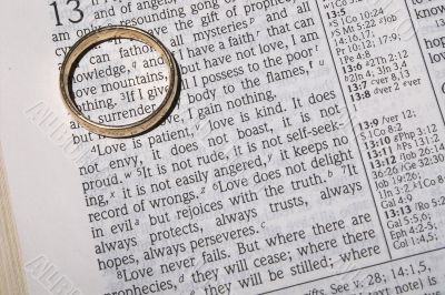 Wedding Ring on a Bible