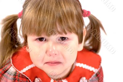 Portrait of crying little girl