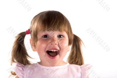 Excited laughing little girl