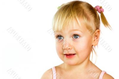 Wonderful pensive toddler girl