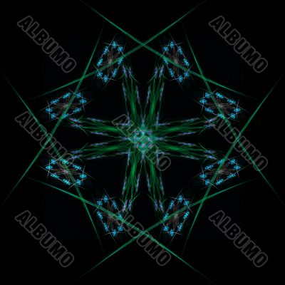 Crystal star background over black