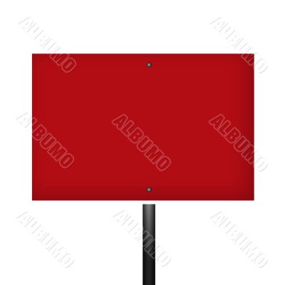 Blank Red White Warning Sign