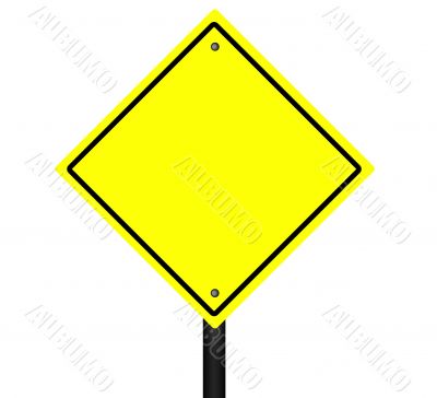 Isolated Blank Yellow Graphic Street Sign