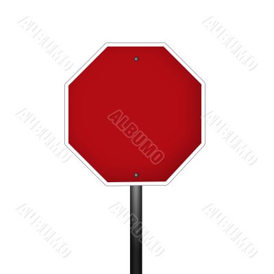 Isolated Blank Graphic Stop Sign