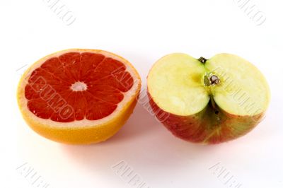 Fresh orange and apple