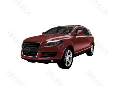 isolated red car front view 02 isolated red car front view 02
