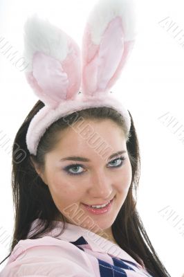 Beautiful woman with christmas decoration