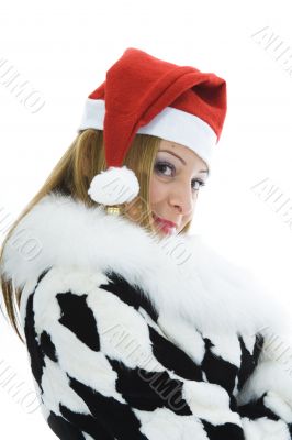 Beautiful woman with christmas decoration