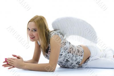 Beautiful woman with wings