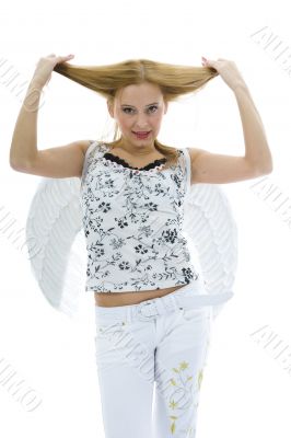 Beautiful woman with wings