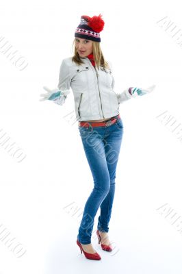 Beautiful woman with christmas decoration