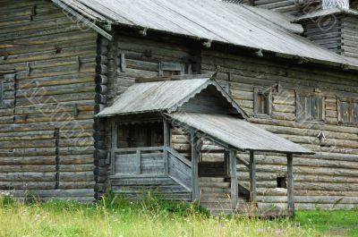 Front steps of old wooden country church