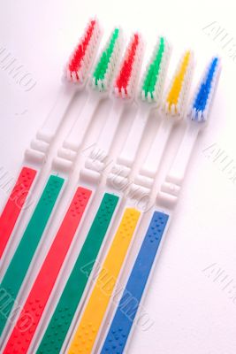six tooth-brushes six tooth-brushes