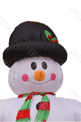 Funny blow-up snowman-clipping path